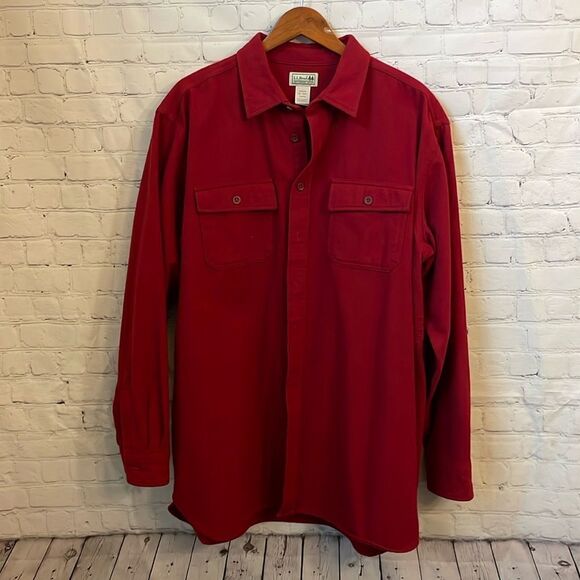 L.L. Bean Burgundy Flannel Shirt X-Large / Tall - Very nice and soft! - Picture 2 of 6